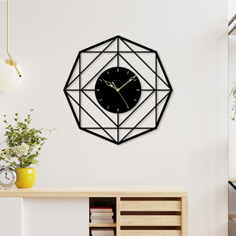 Attractive Hexagon Metal Wall Clock