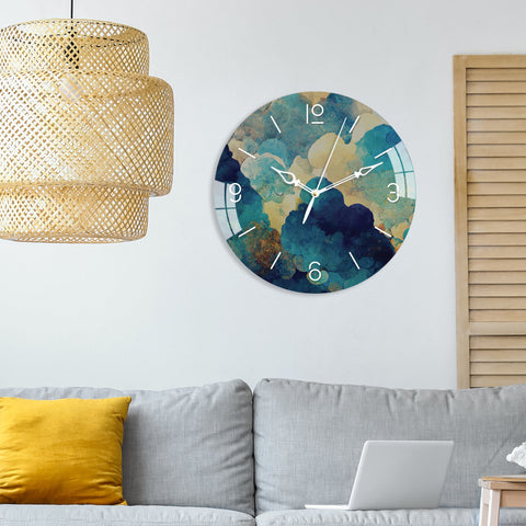 Blue Cloud Printed Acrylic Wall Clock