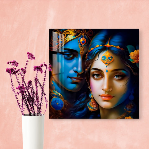 Beautiful Krishna Radha Acrylic Wall Art
